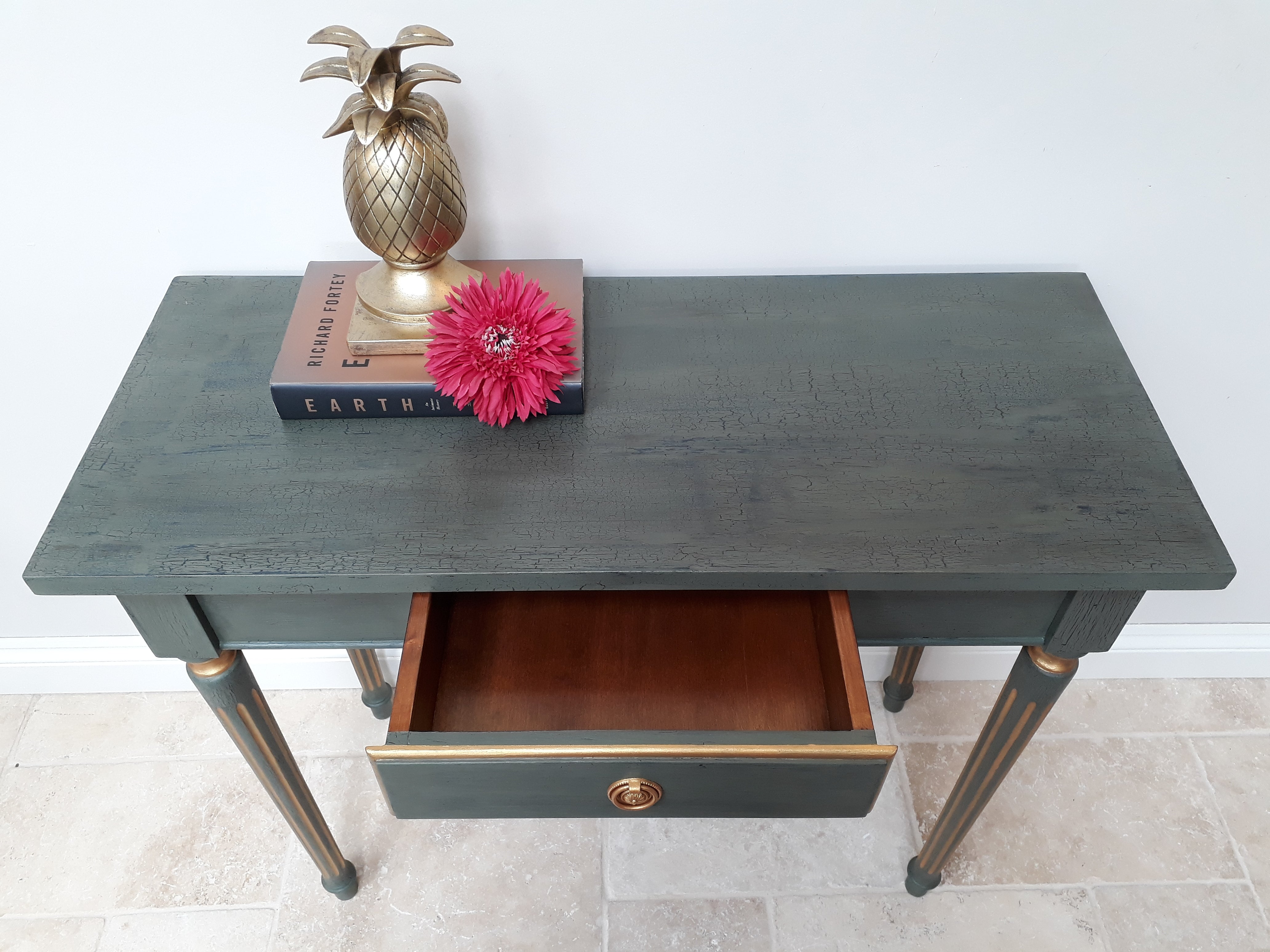 Crackle Glazed Console Table