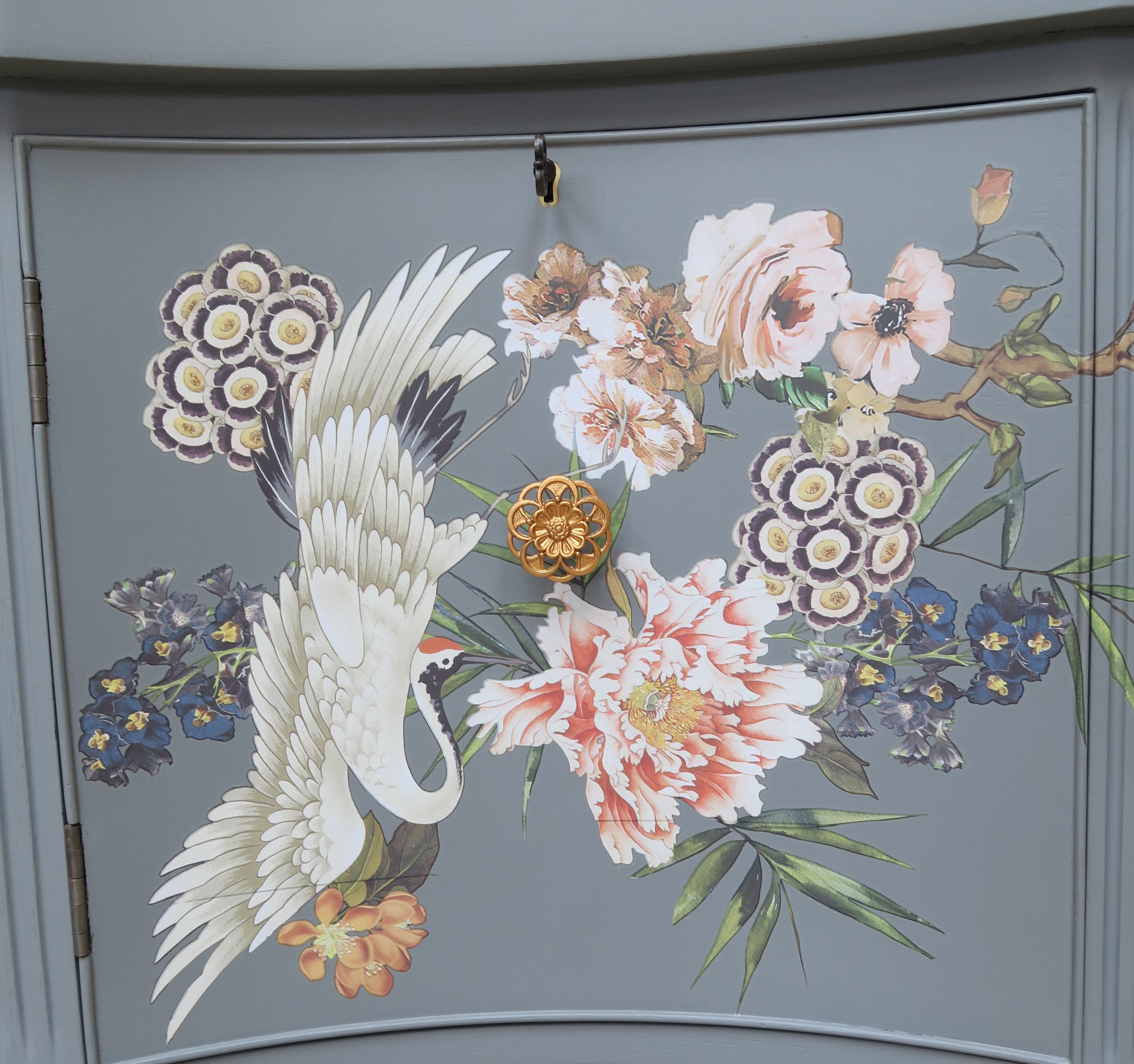 Statement Bow-fronted Sideboard: ‘Beautiful Birds’