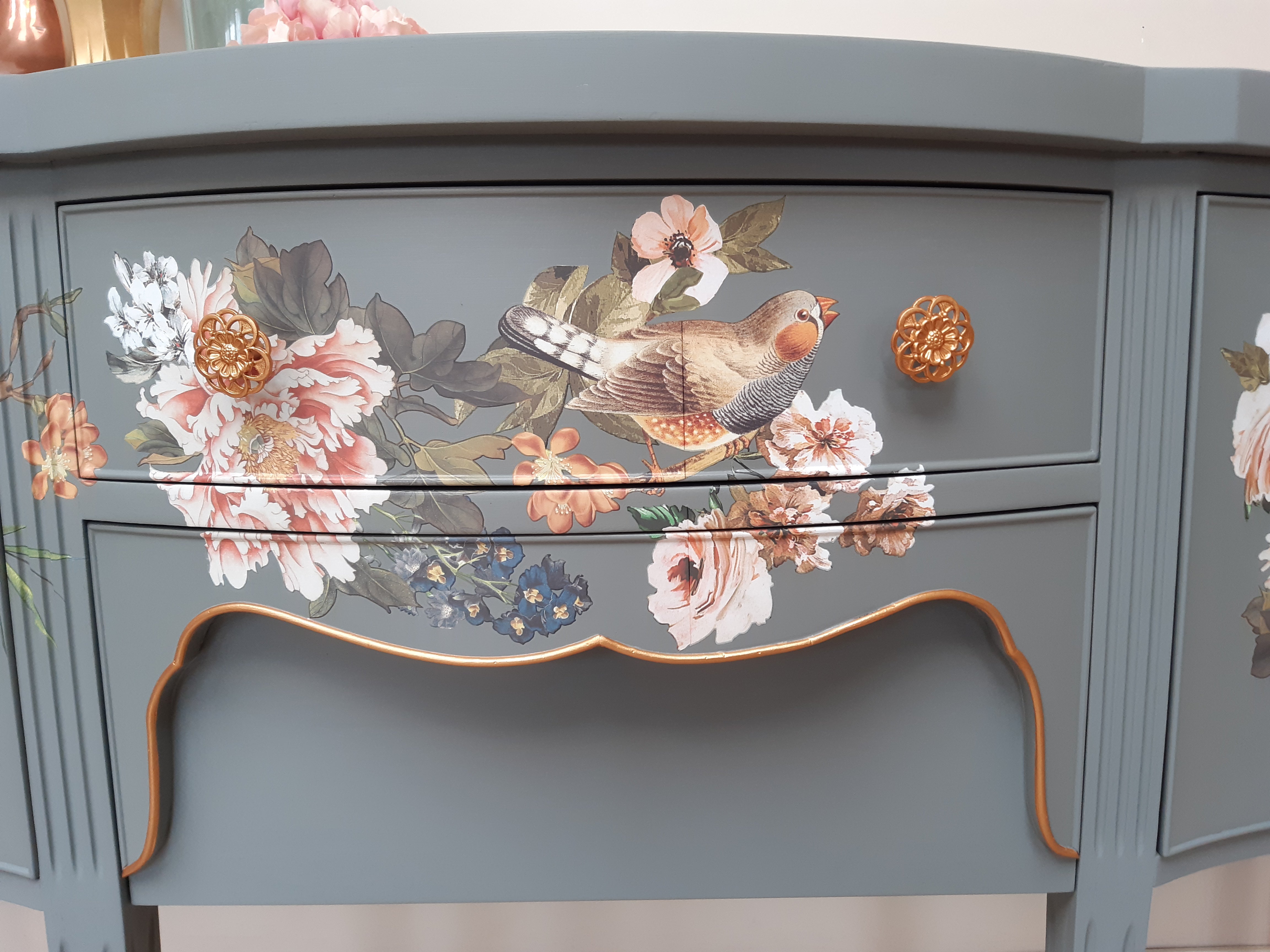 Statement Bow-fronted Sideboard: ‘Beautiful Birds’