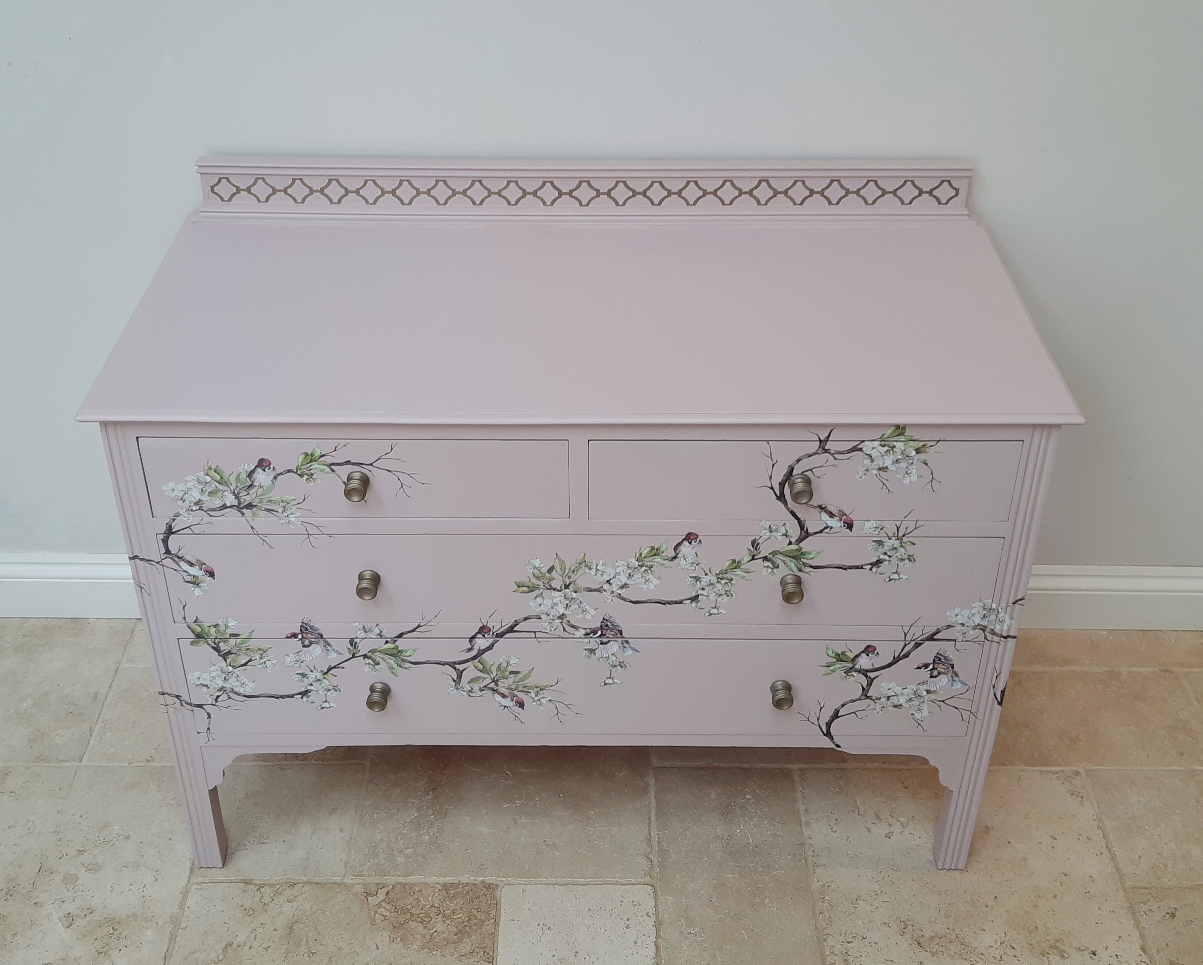 Pink Birds Chest of Drawers