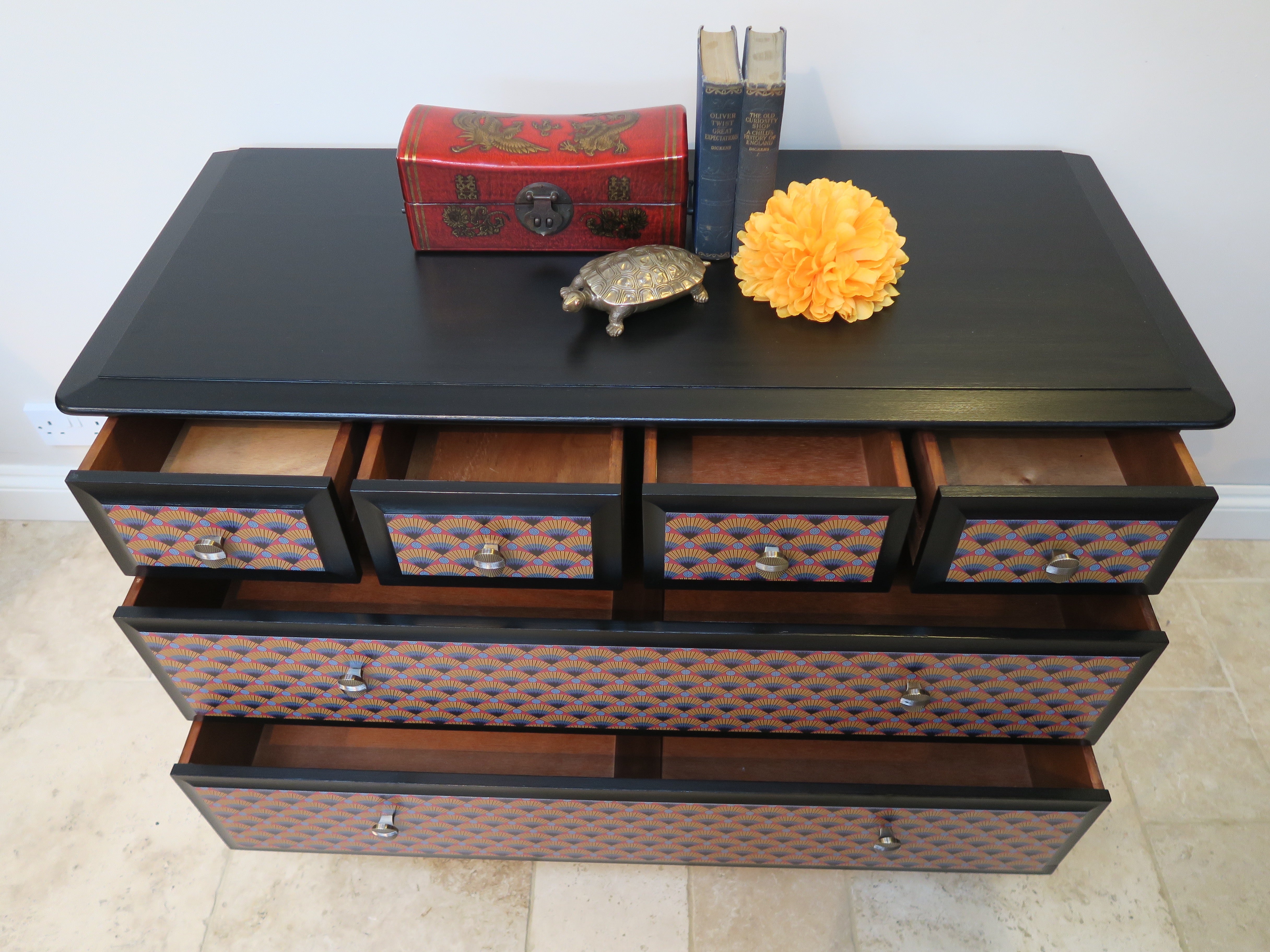 Decoupaged Stag Chest of Drawers