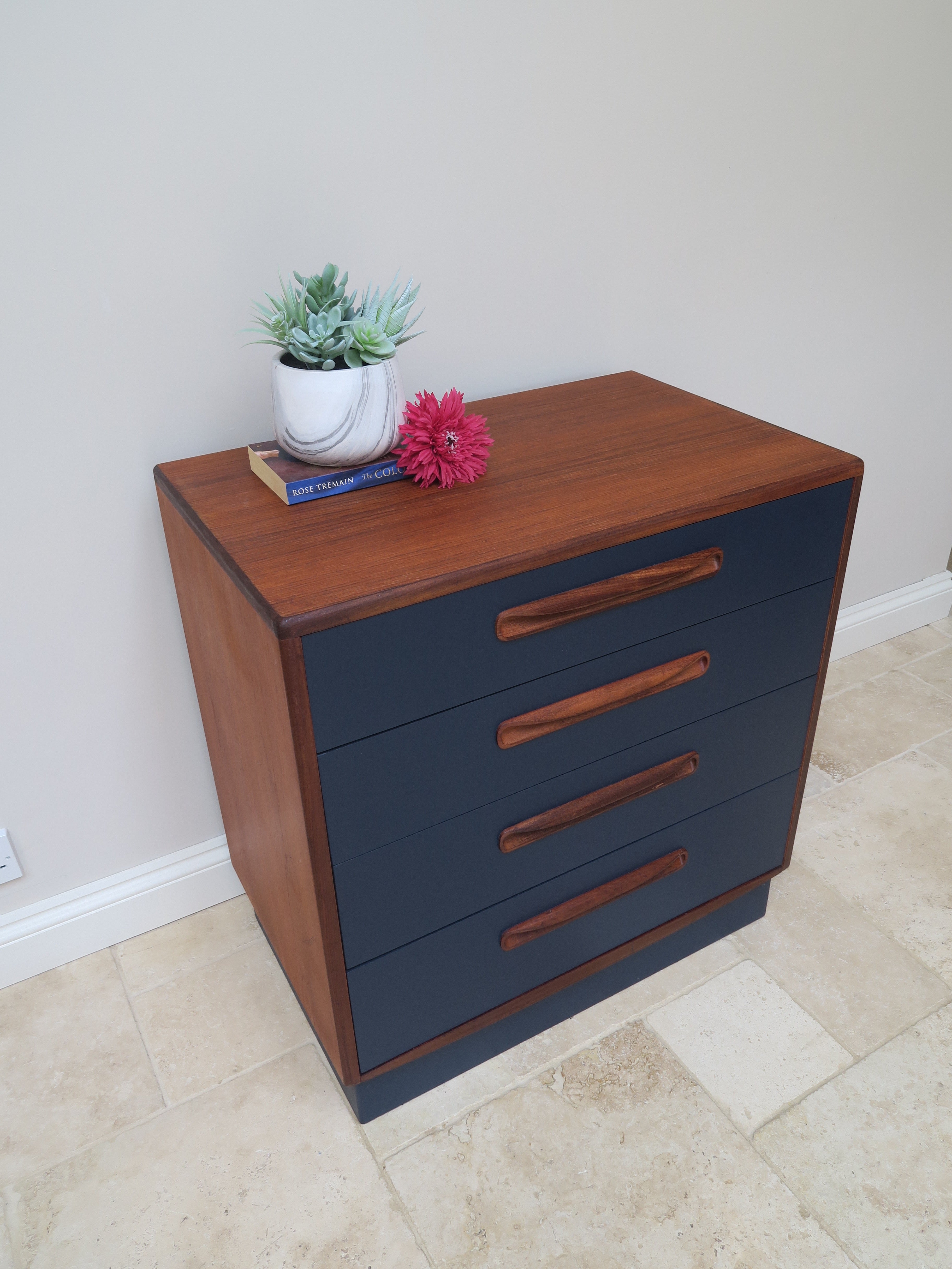 Navy G-Plan Fresco Chest of Drawers