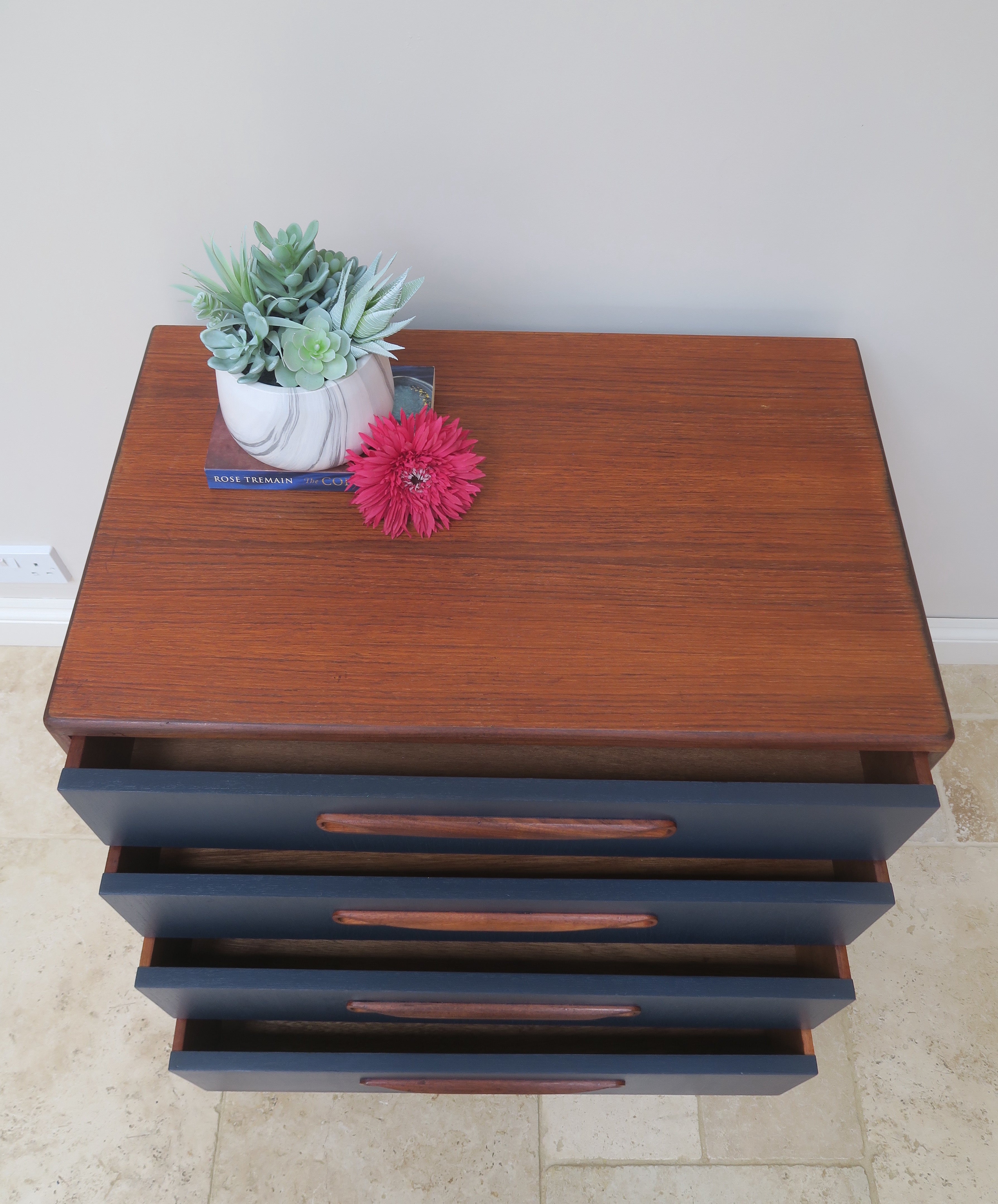 Navy G-Plan Fresco Chest of Drawers