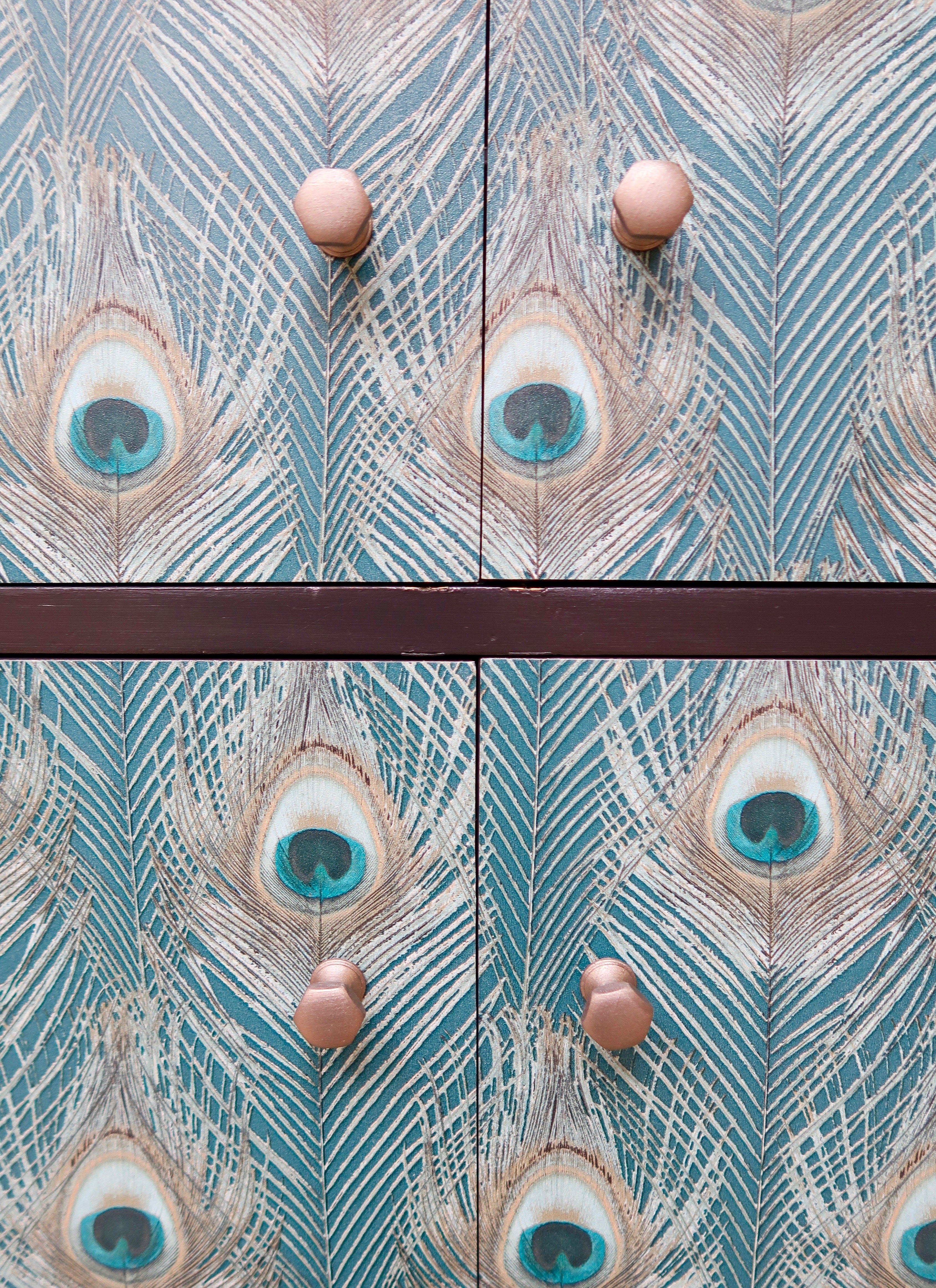 Peacock Feather Drinks Cabinet