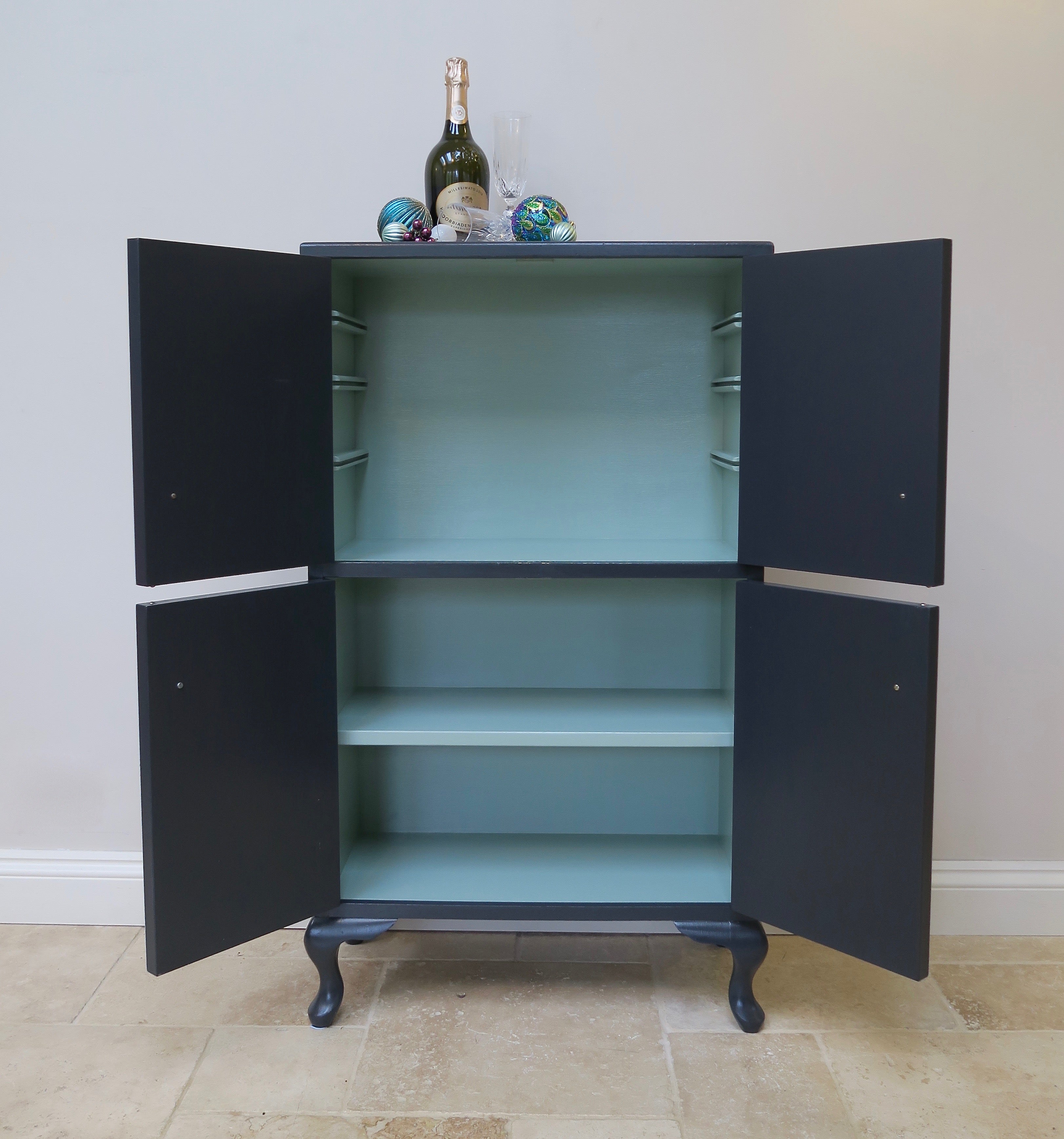 Peacock Feather Drinks Cabinet