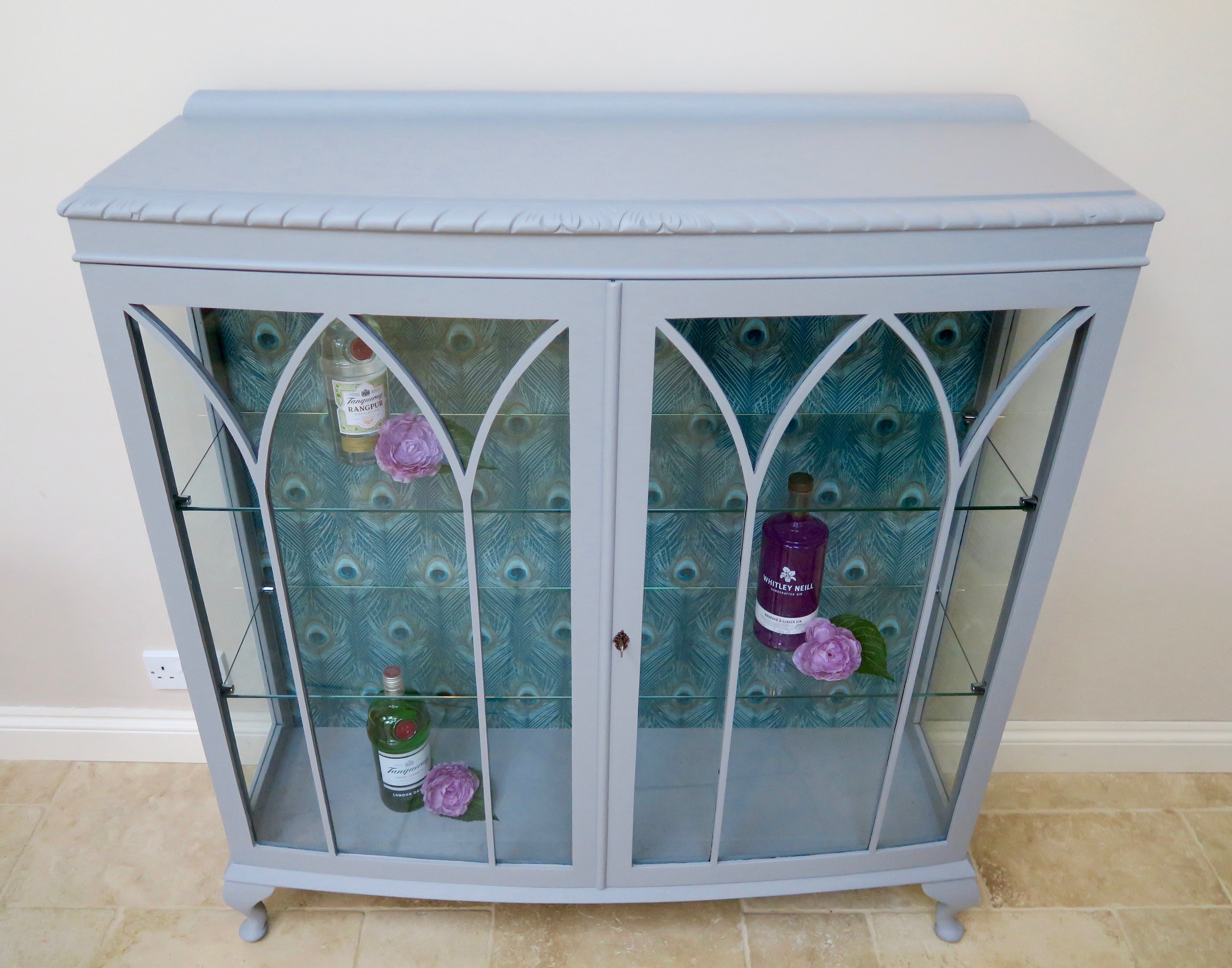 Peacock Glass Drinks Cabinet