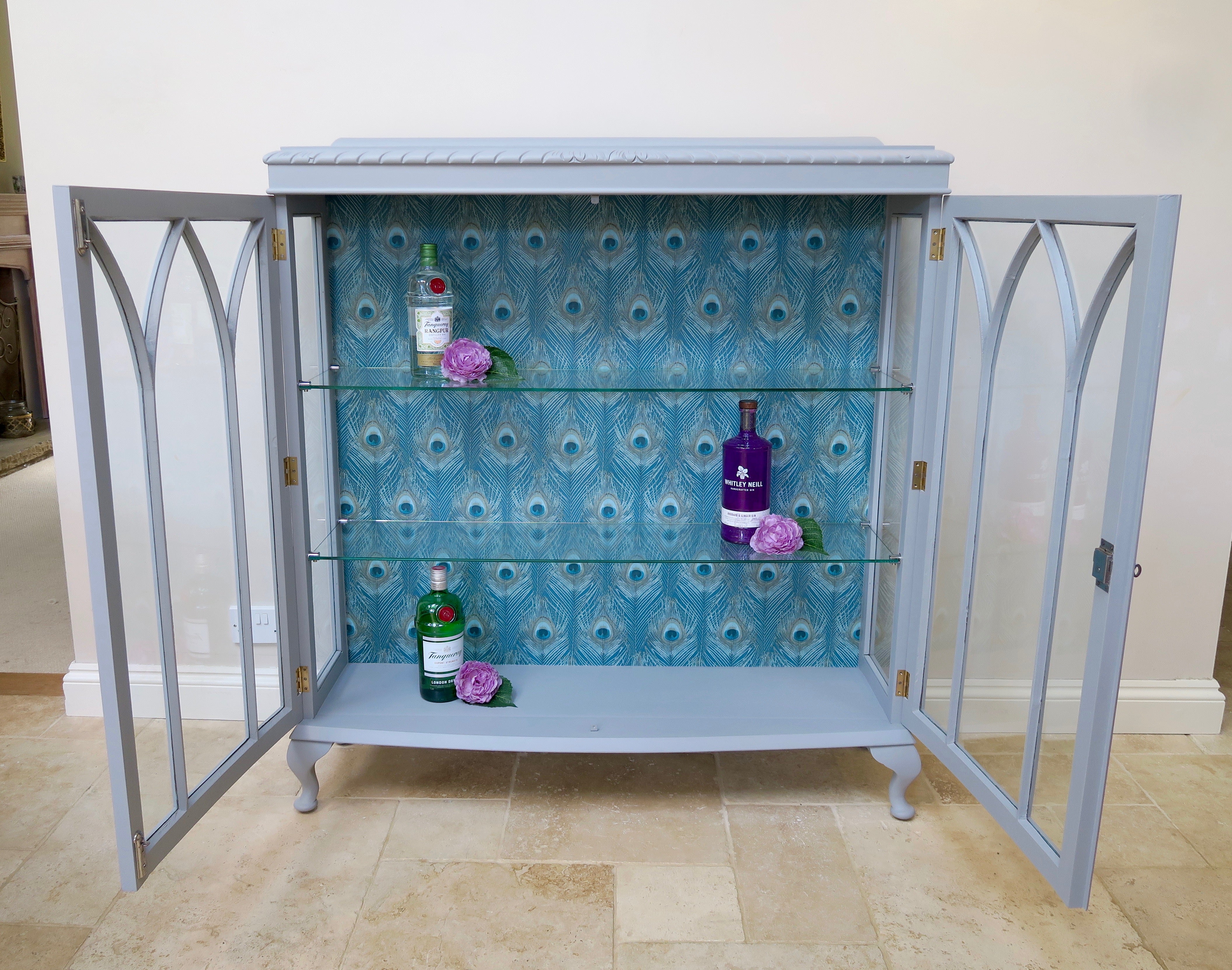 Peacock Glass Drinks Cabinet