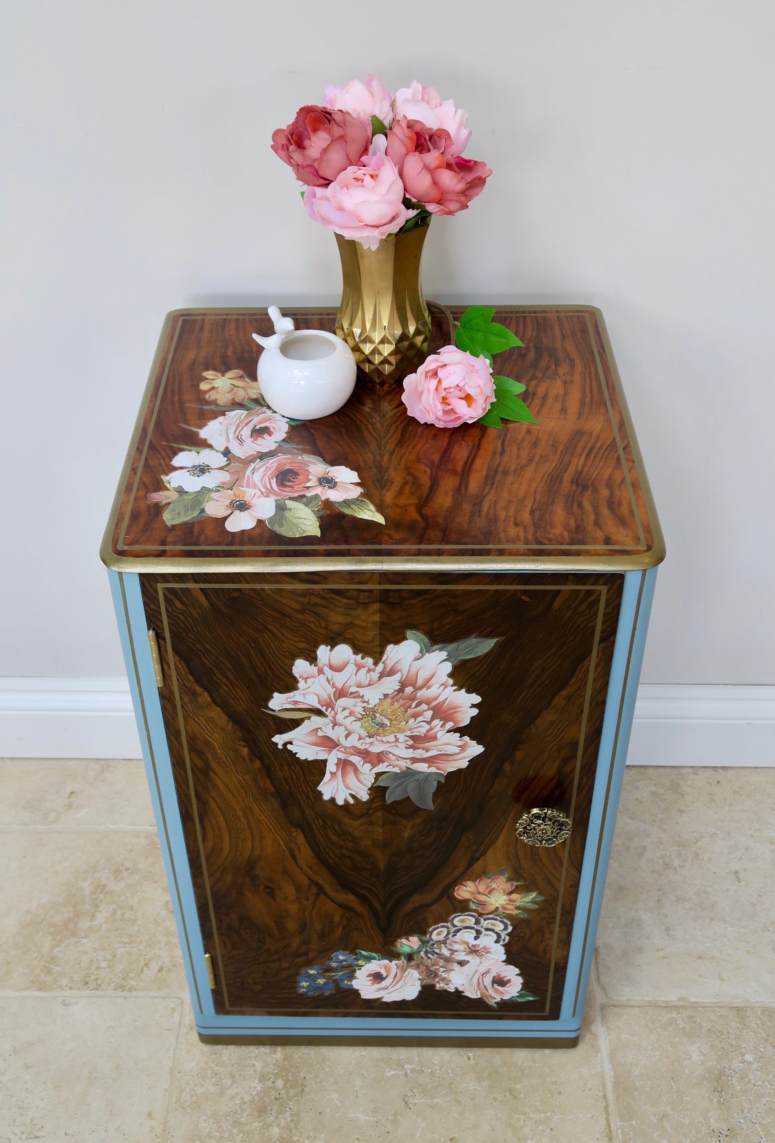 Vintage Floral Bedside Cabinet
