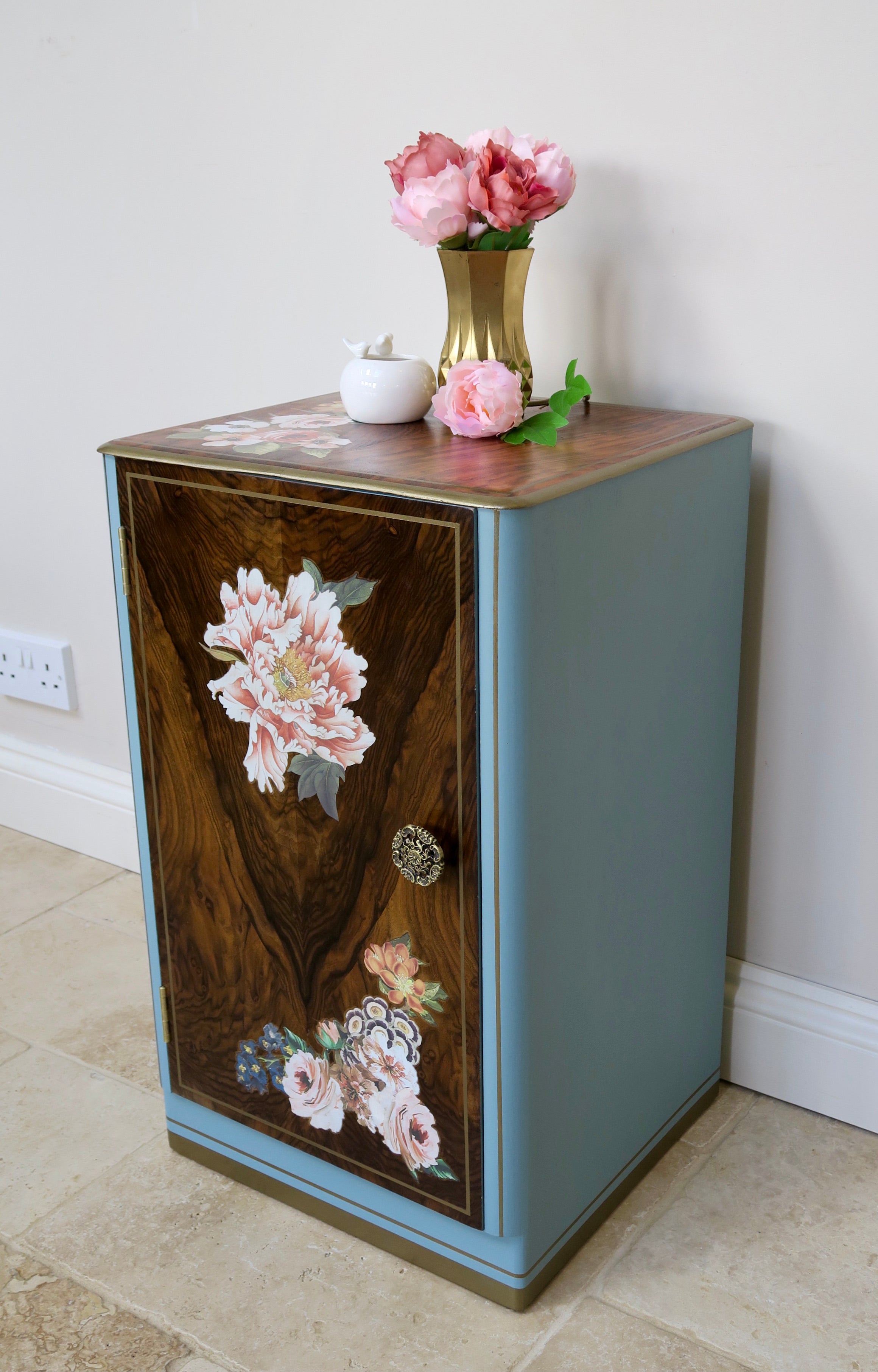 Vintage Floral Bedside Cabinet
