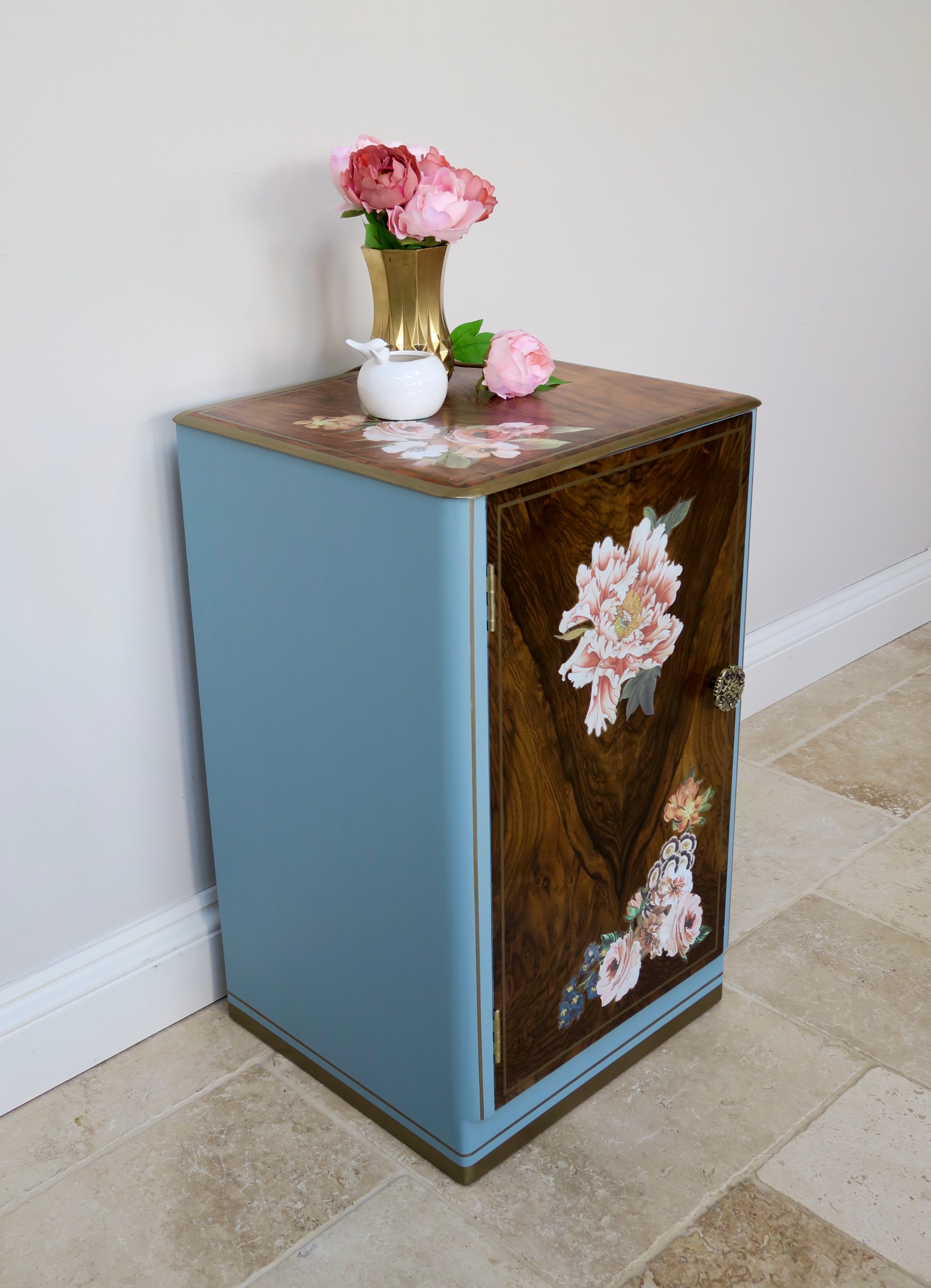 Vintage Floral Bedside Cabinet