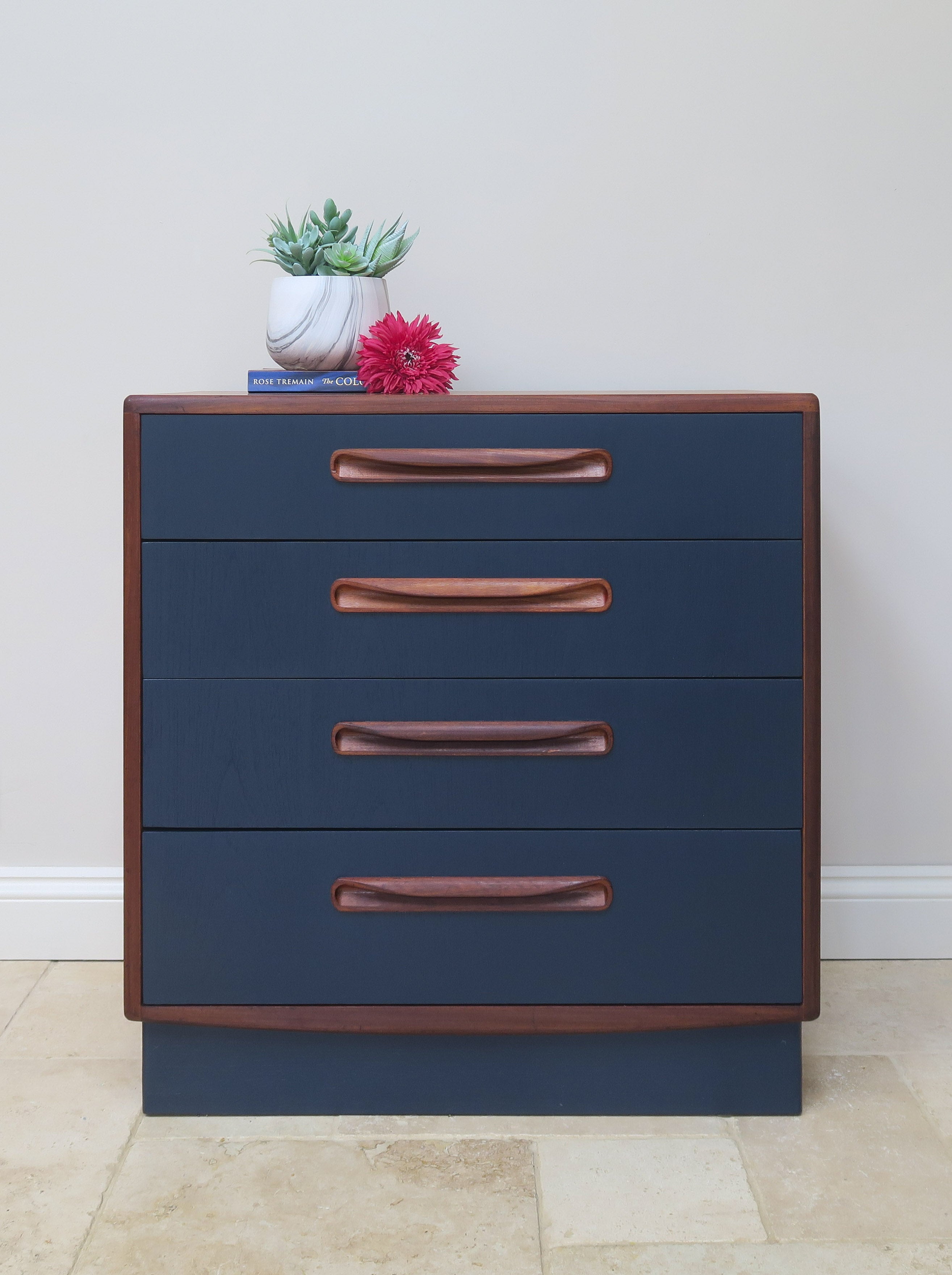Navy G-Plan Fresco Chest of Drawers