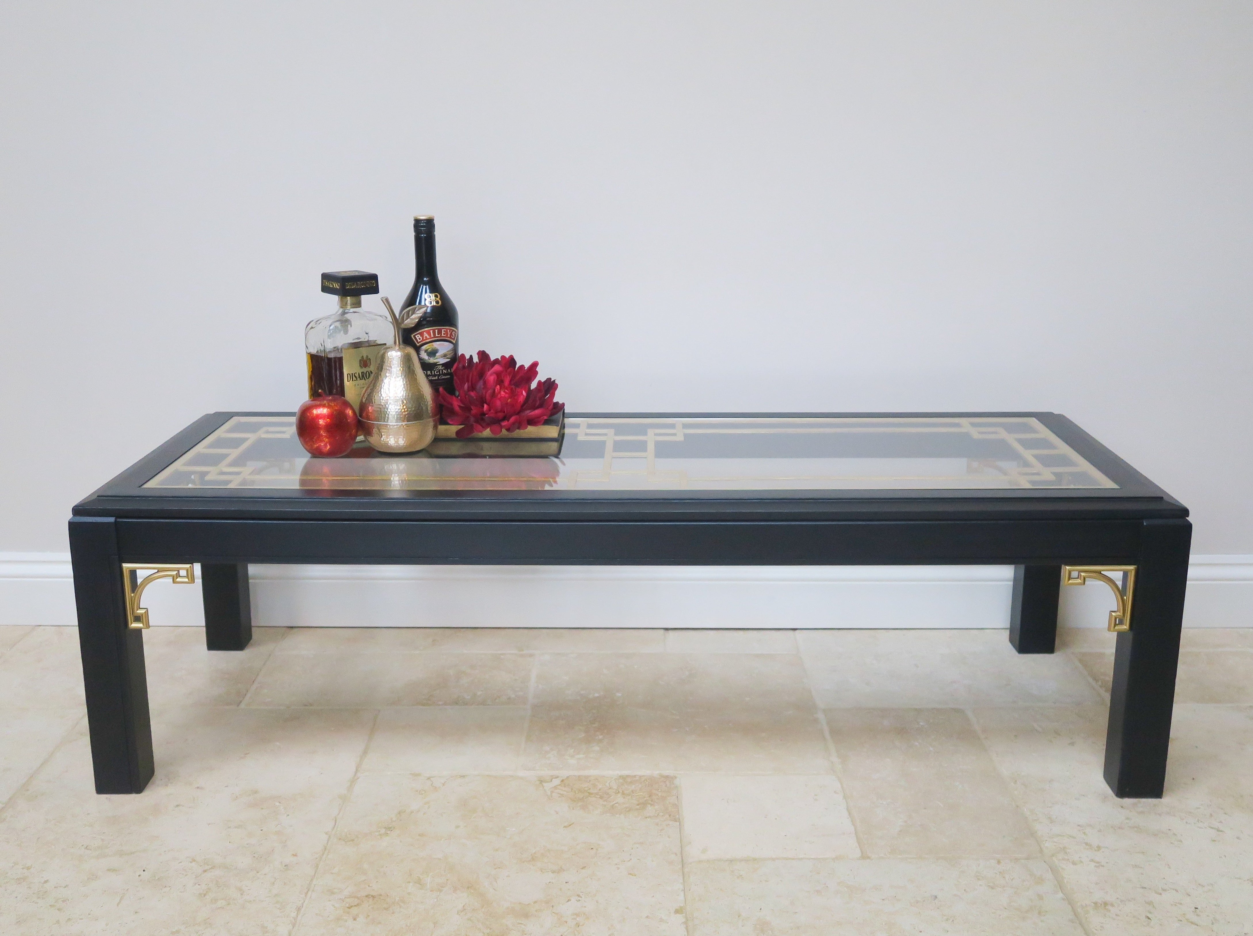 Black & Gold Glass Coffee Table
