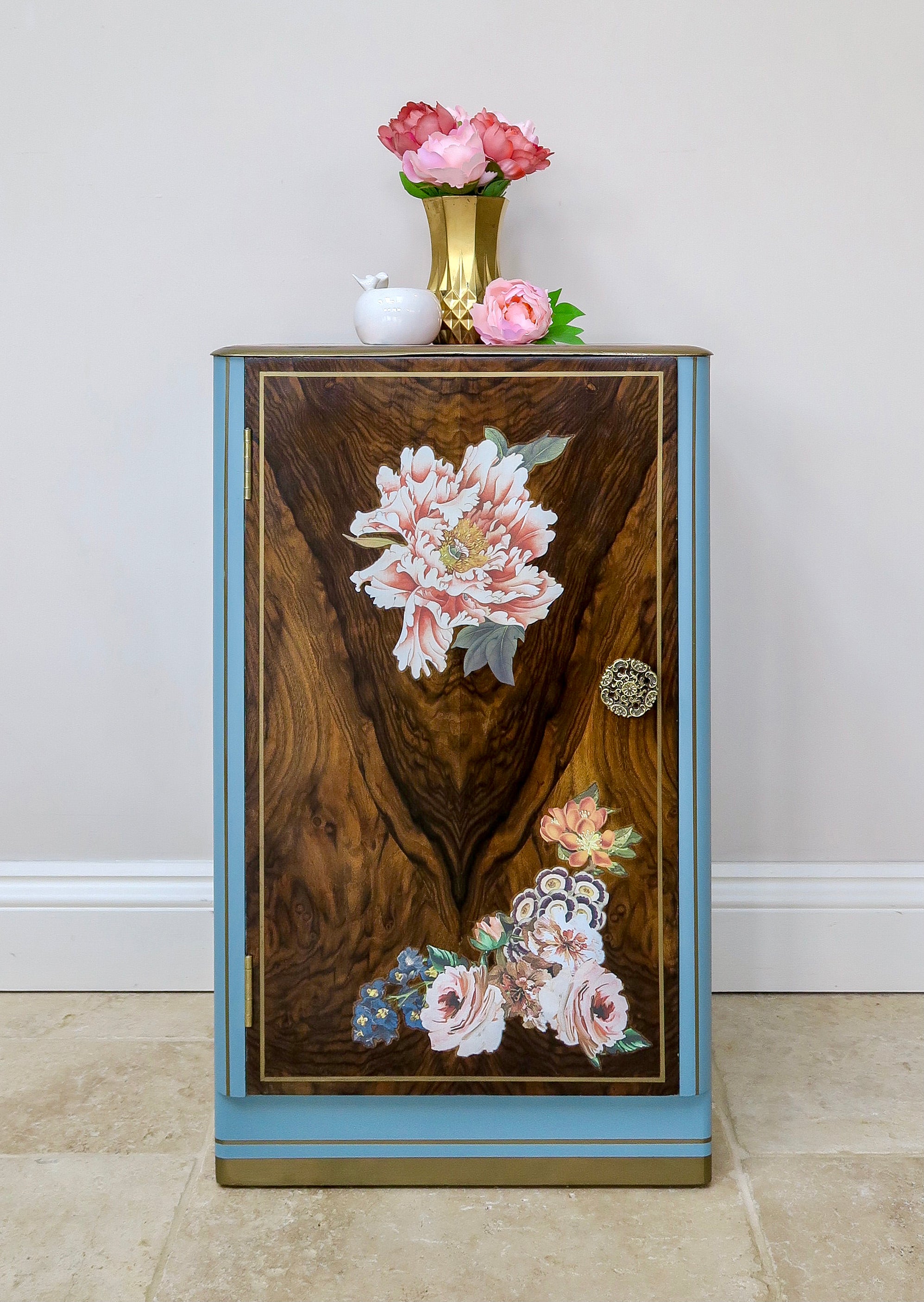 Vintage Floral Bedside Cabinet