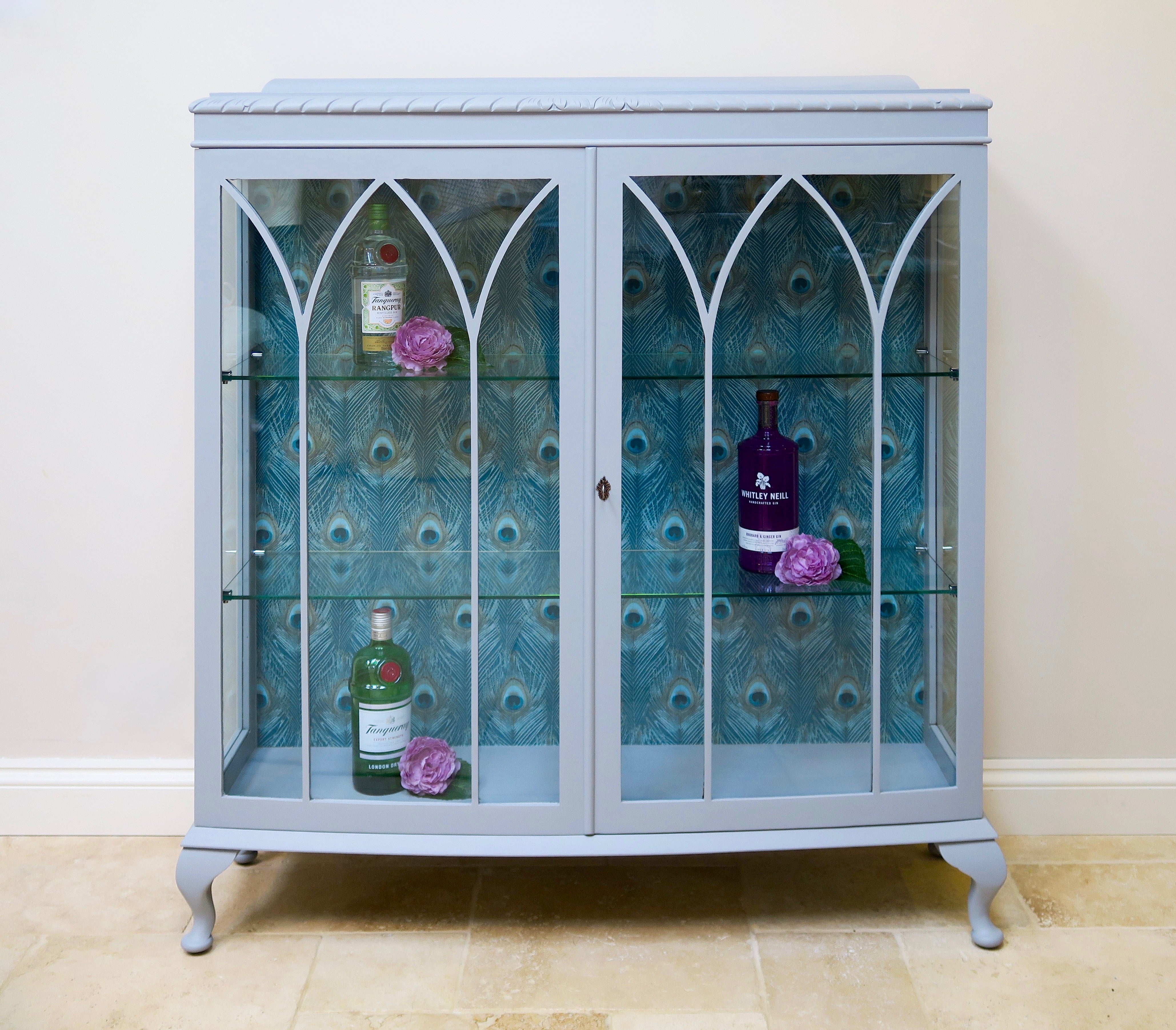 Peacock Glass Drinks Cabinet
